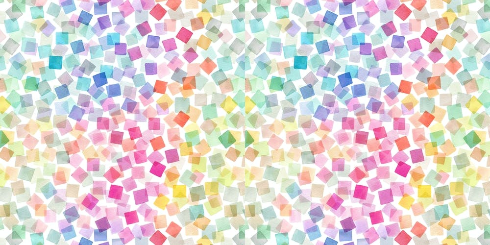 Confetti Watercolor Plaids Rainbow