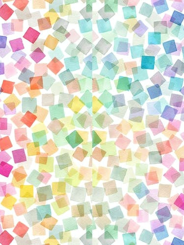 Confetti Watercolor Plaids Rainbow
