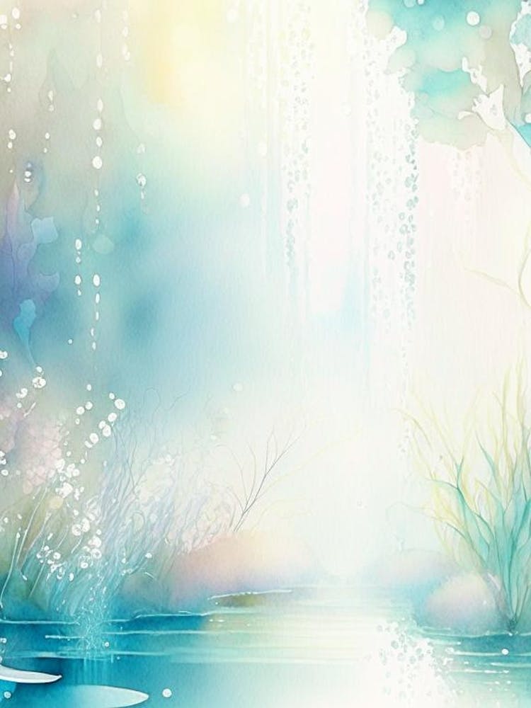 Water Sprites Waterscape Gouache 1
