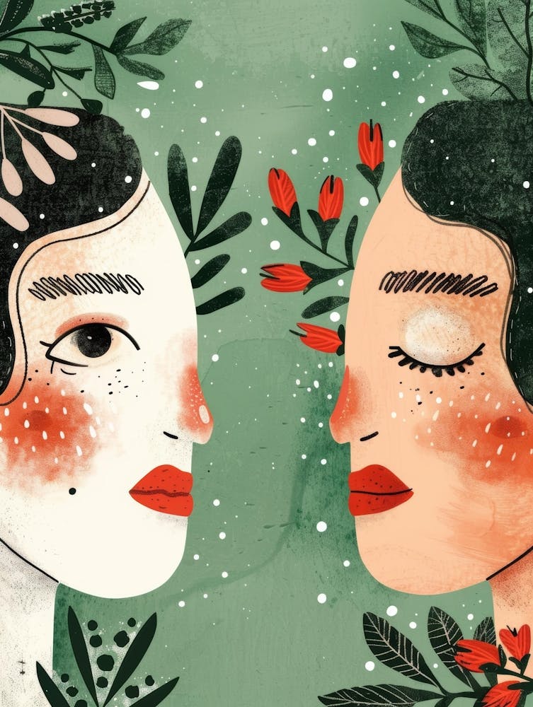 Two Women Face Each Other