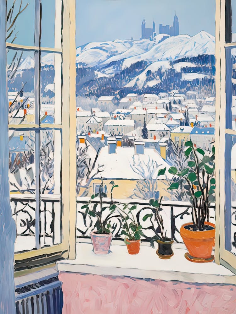 The Windowsill Of Salzburg   Austria Snow Inspired By Matisse 2