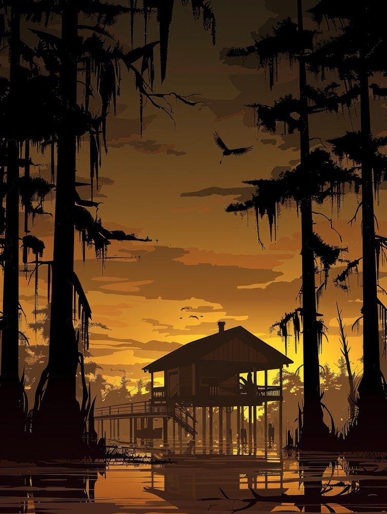 Sunset In The Swamp