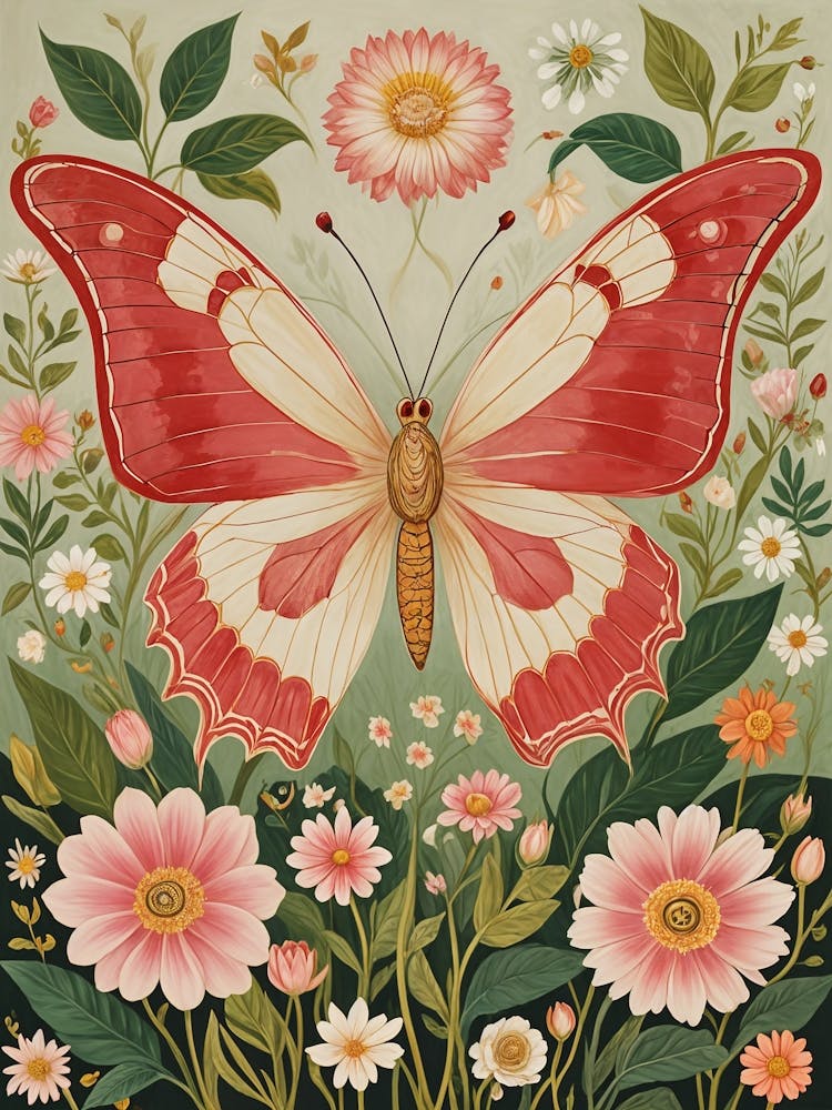 Butterfly In The Floral Garden no1