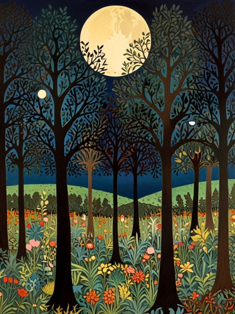William Morris Full Moon In The Forest 20