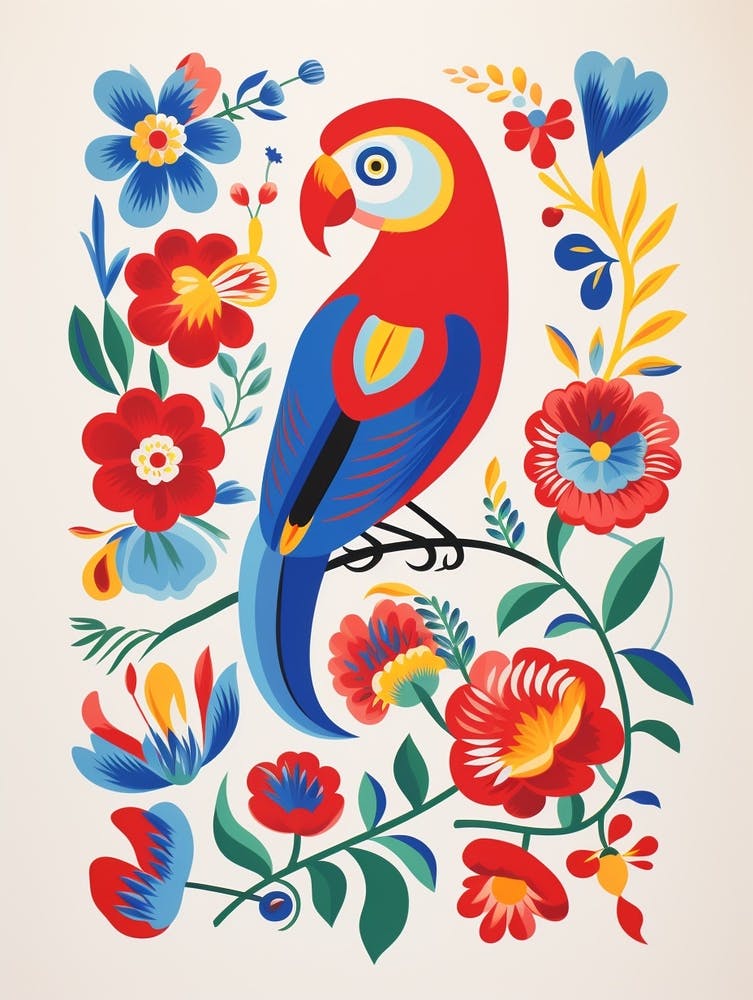 Scandinavian Bird Illustration Parrot 3