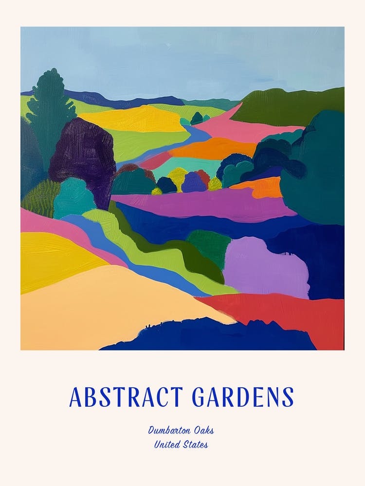 Colourful Gardens Dumbarton Oaks Usa Blue Poster