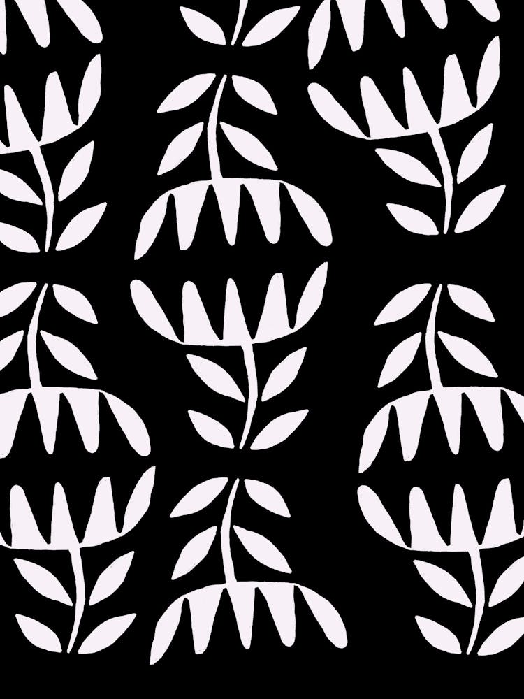 Black And White Leaves