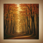 Autumn Forest Scenery Landscape Print Famous F 0 1