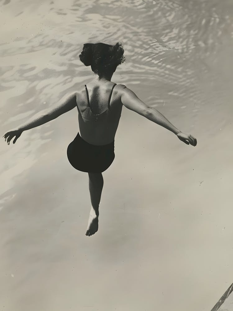 Woman Jumping Into The Water