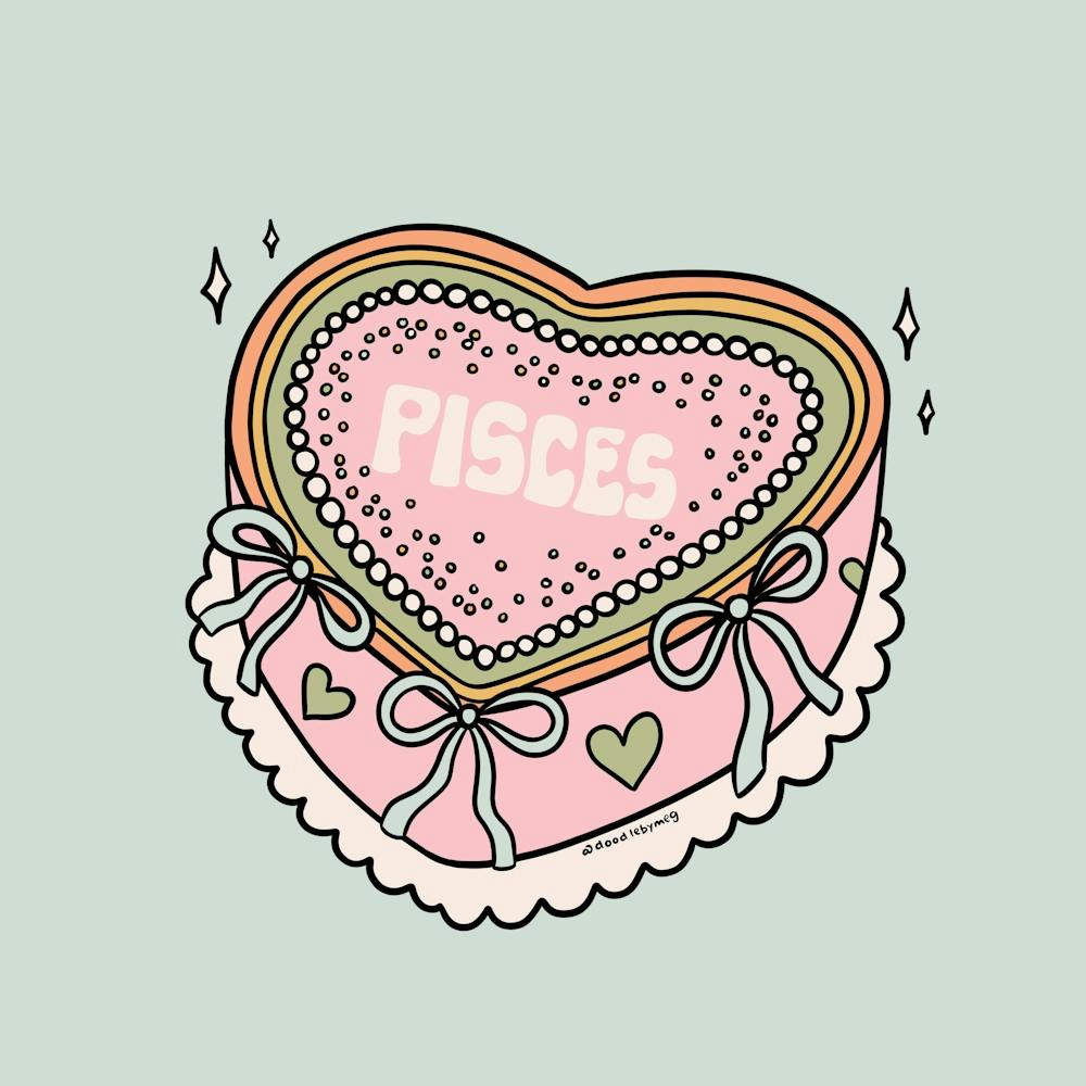 Pisces Heart Cake