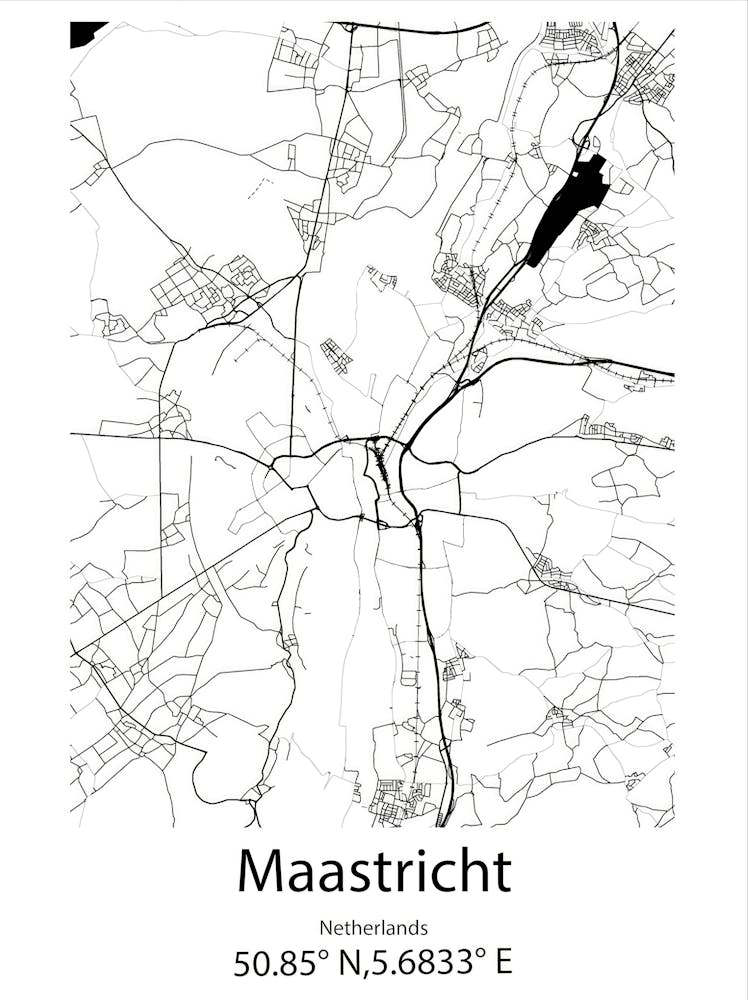 Maastricht, Niederlande Minimalistische Karte