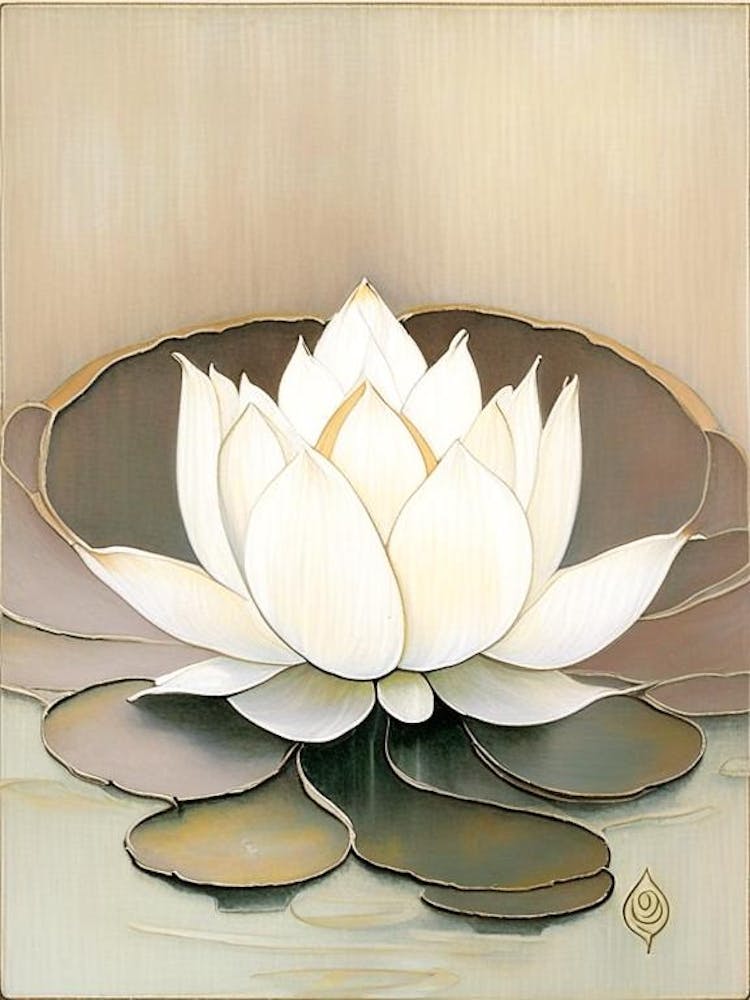 Lotus Flower Symbol 1, Abstract Painting