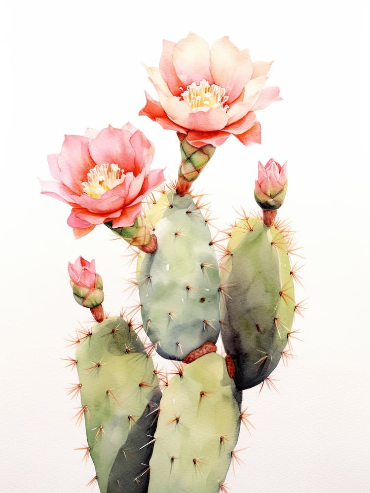 Notocactus Cactus Watercolour Drawing 1