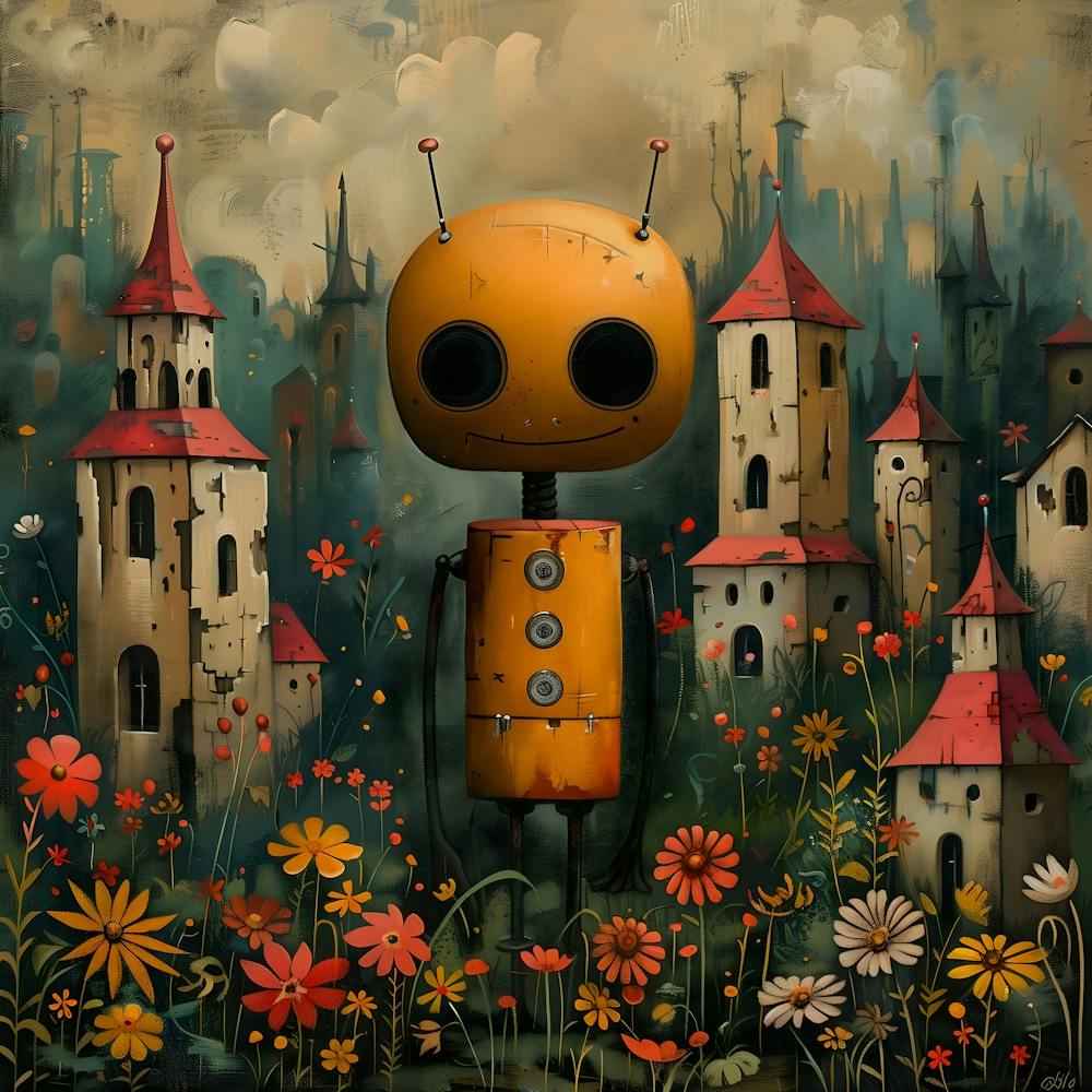 Robot In The City, Naïf, Whimsical, Folk, Minimalistic