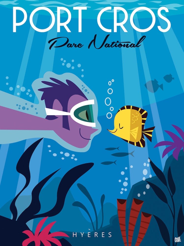 Port Cros Parc National Poster Blue