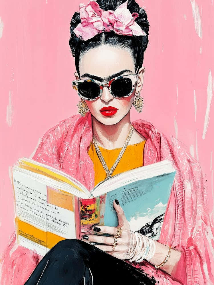 Frida Kahlo reading