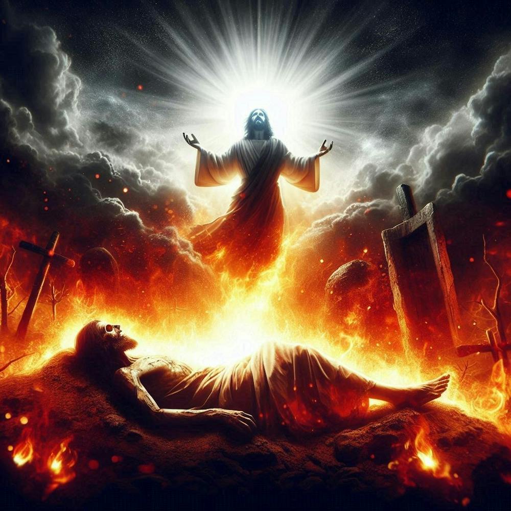 Jesus in Flammen