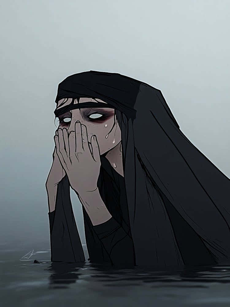 Sad Woman In The Water