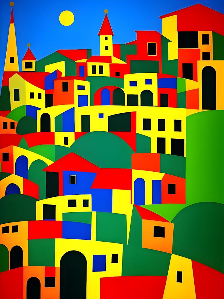 Colorful Houses On A Hill 4