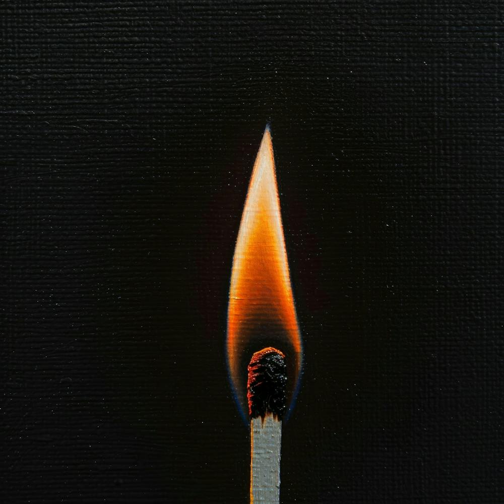 Match On A Black Background