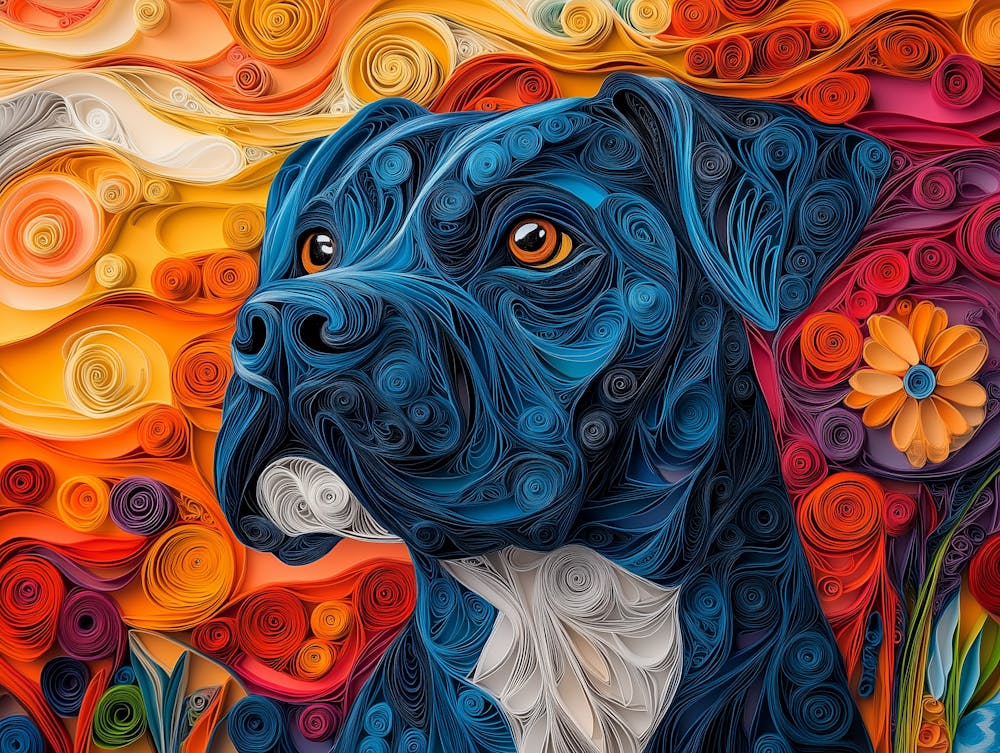 Cane Corso Paper Quilling Dog Portrait II