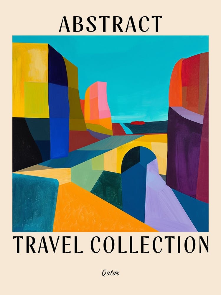 Abstract Travel Collection Poster Qatar 2