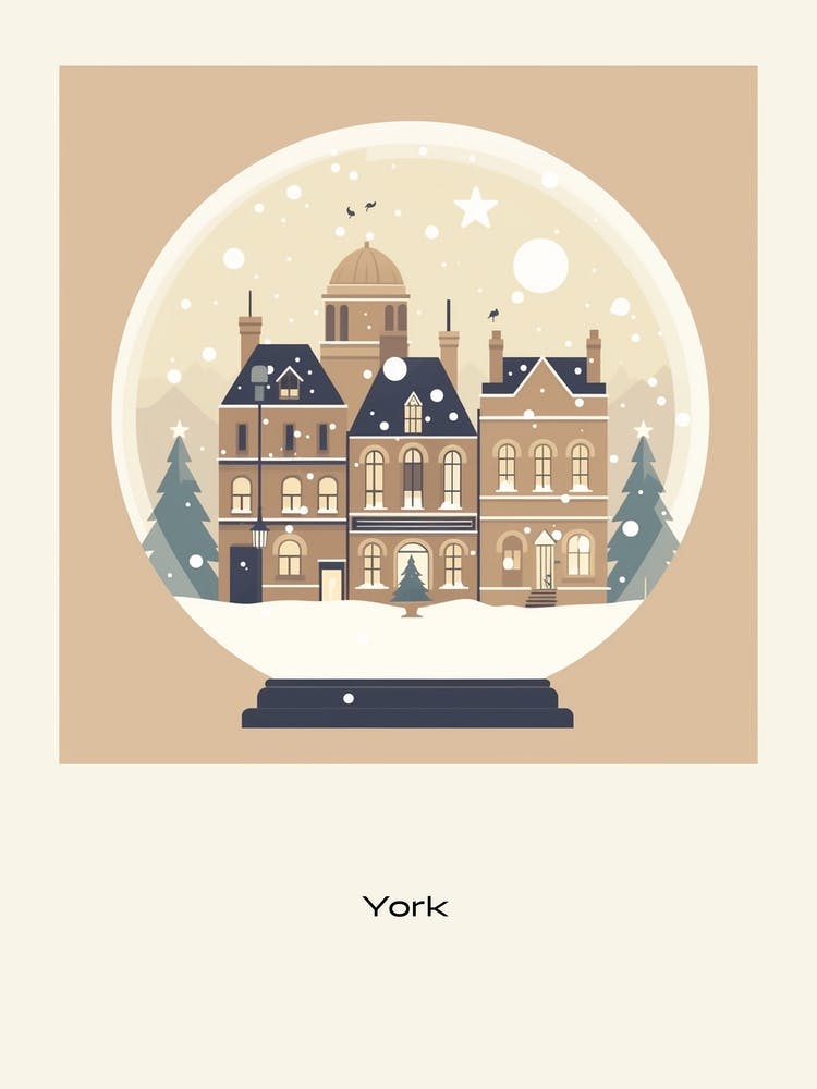 York United Kingdom 2 Snowglobe Poster