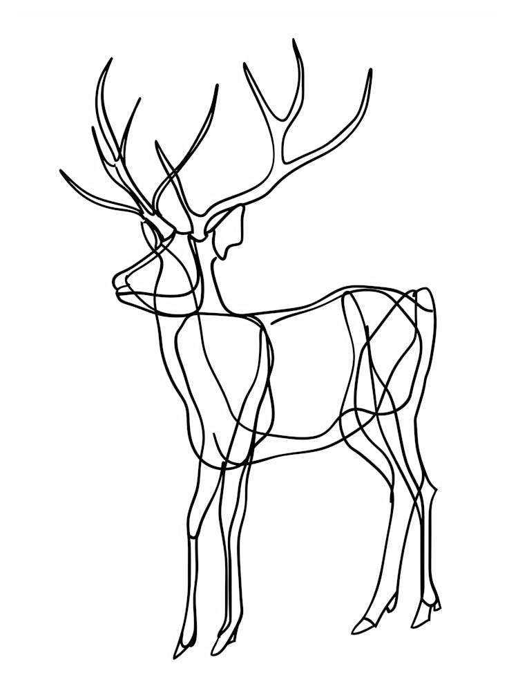 Wire Deer animal lines art