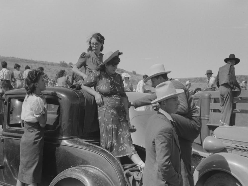 Untitled Photo, Possibly Related To Spectators At Bean Day Rodeo, Wagon Mound, New Mexico By Russell Lee 1