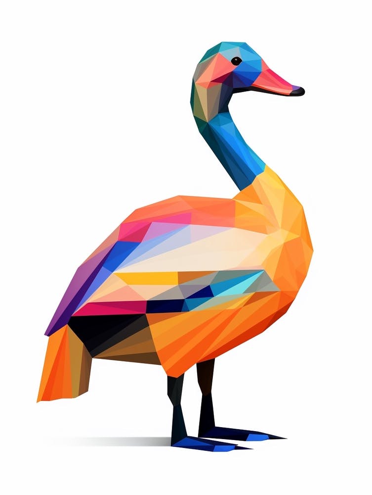 Colourful Geometric Bird Goose 1