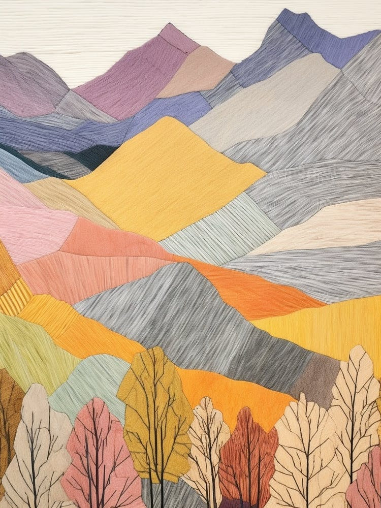 Beinn An Dothaidh Scotland Colourful Mountain Illustration