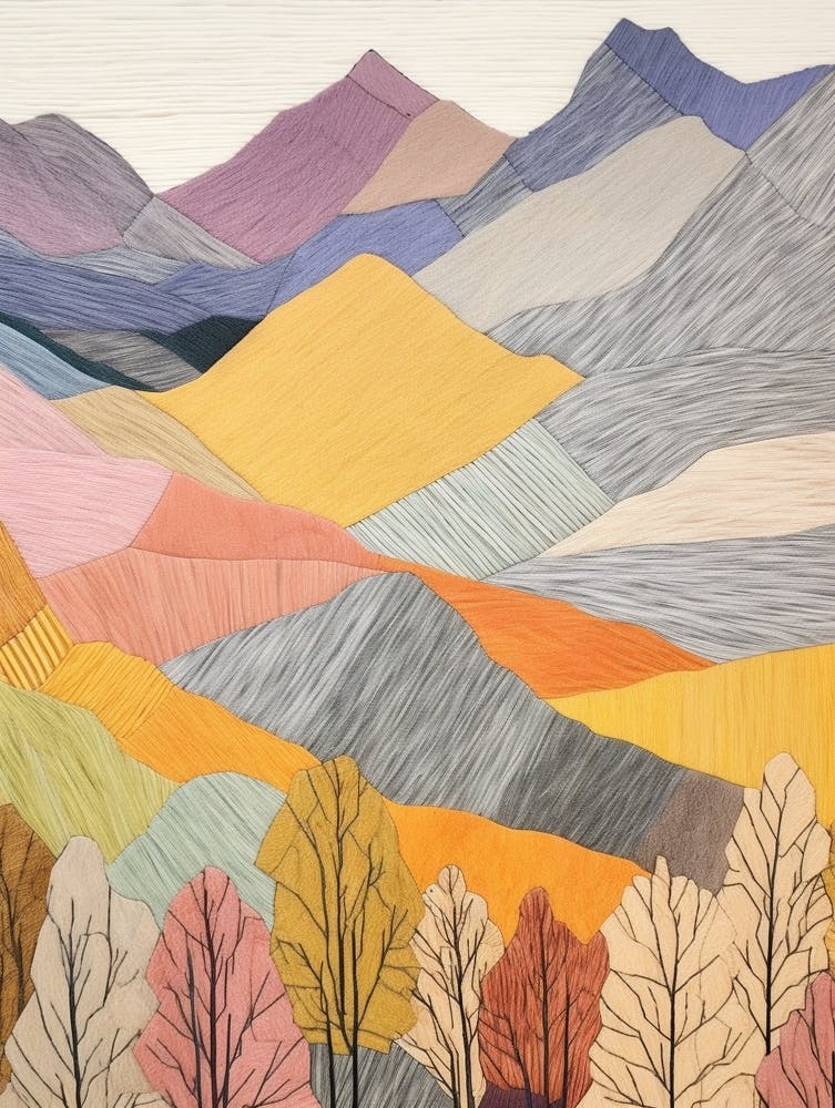 Beinn An Dothaidh Scotland Colourful Mountain Illustration