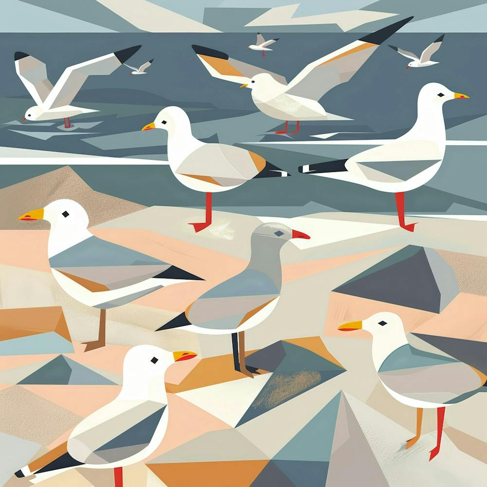 Seagulls On The Beach 1