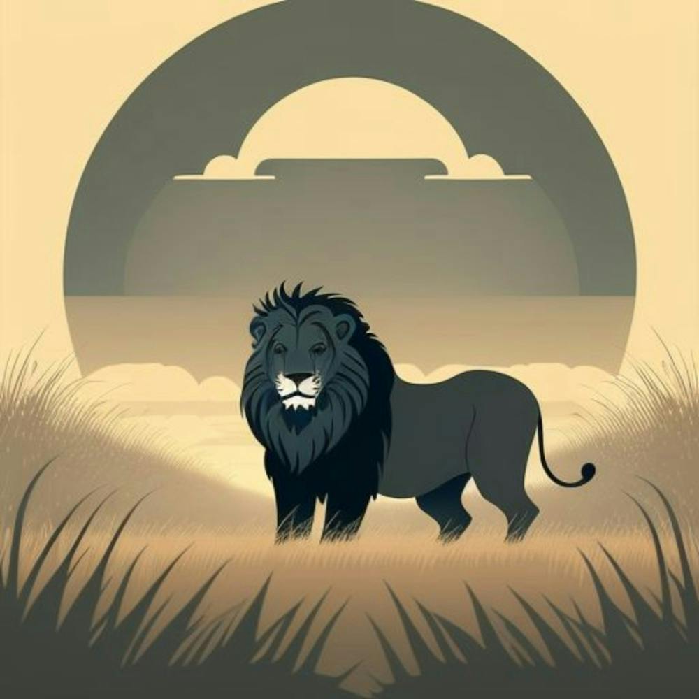 Löwe im Gras