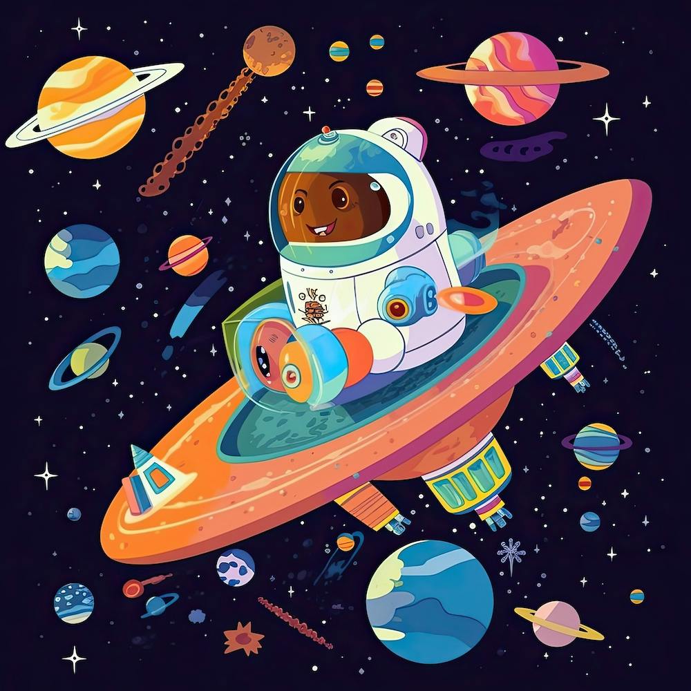 Astronaut Illustration Kids Room 6