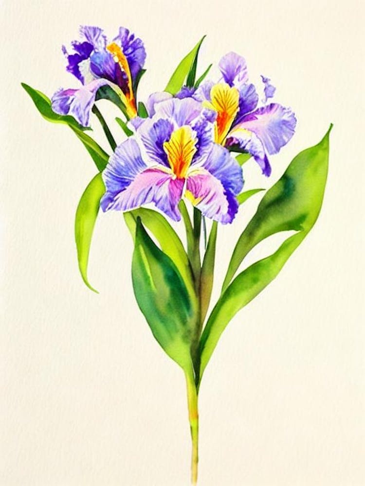 Iris Vintage Flowers Flower
