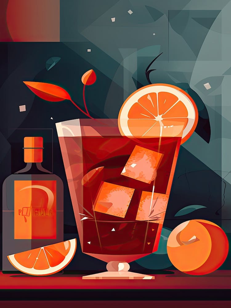 Negroni Cocktail Mid Century Modern 1