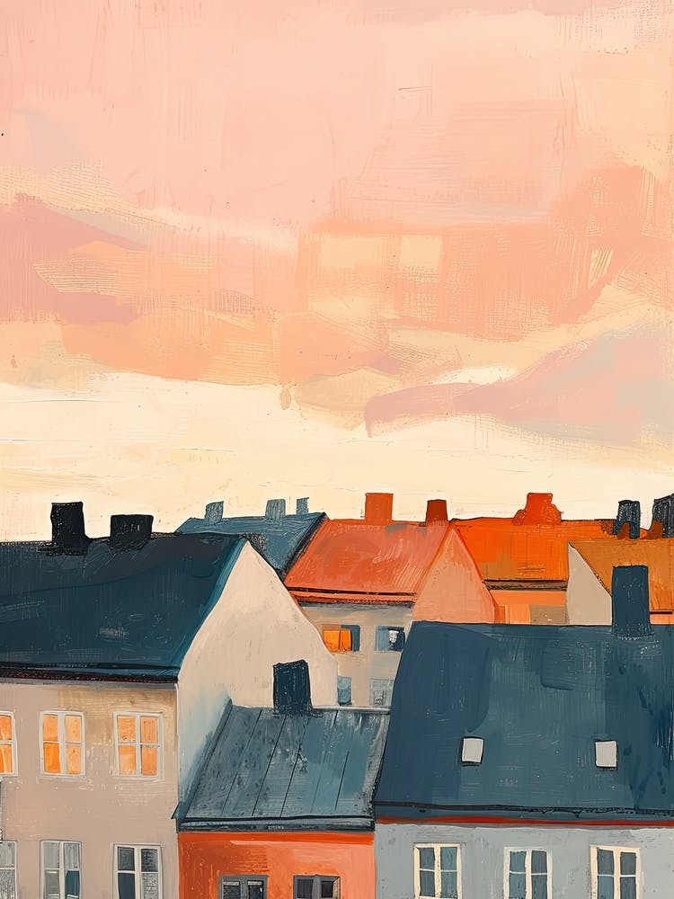 Oslo Rooftops Morning Skyline 4
