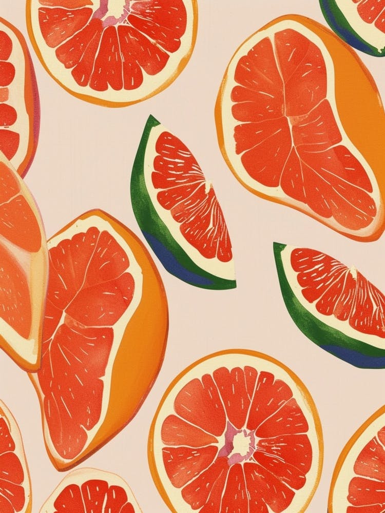 Grapefruit Abstract Pattern Illustration 1