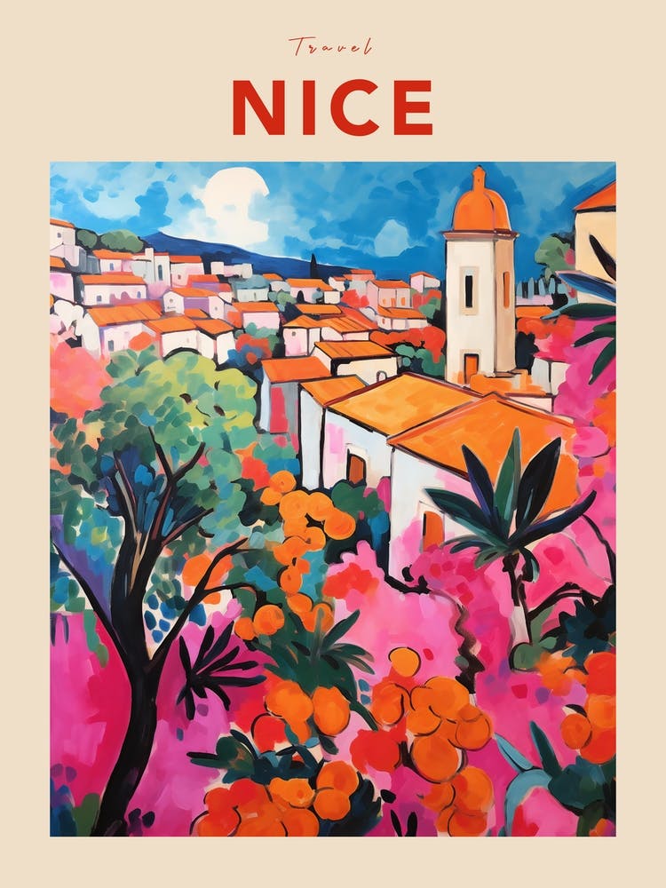 Nice France 4 Fauvist Travel Poster