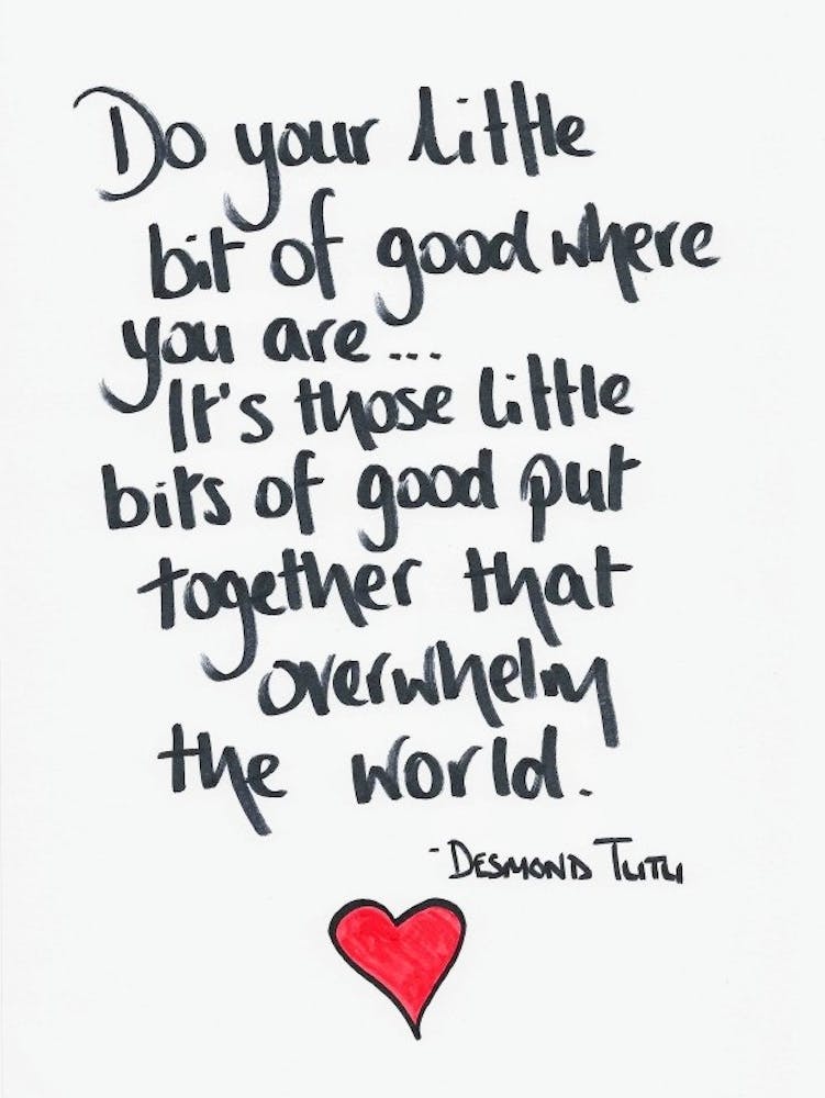 Art Print Handwritten Quote Do Your Little Bit Of Good Desmond Tutu