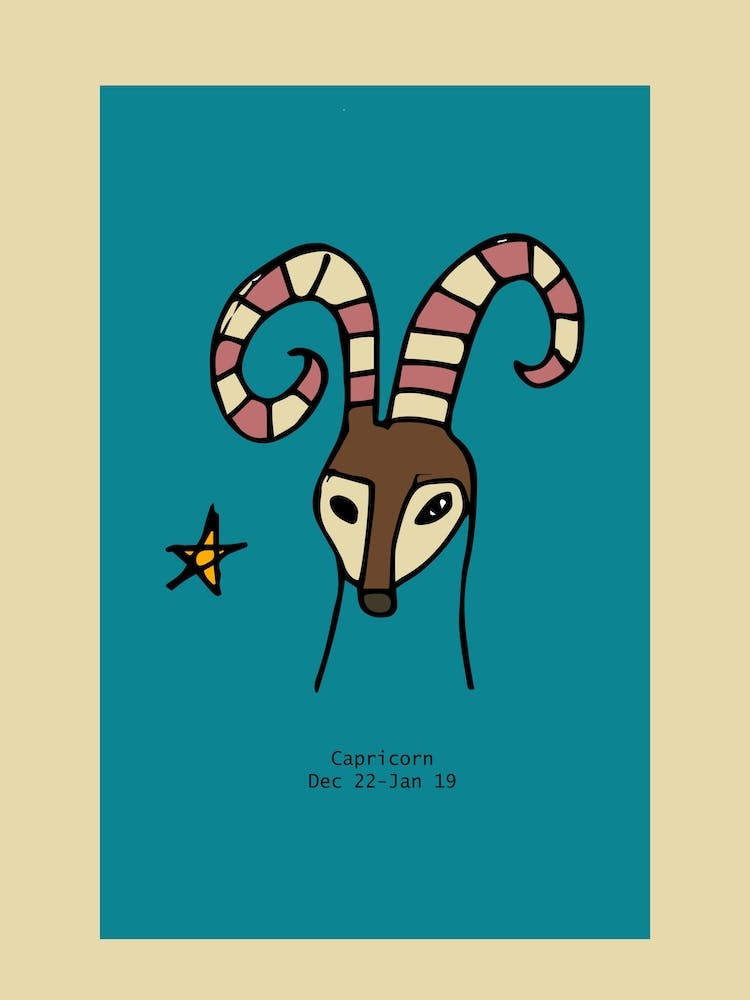 Retro Zodiac Capricorn Rectangular