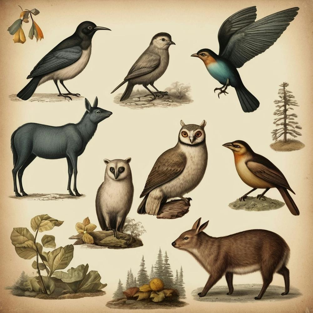 Default Default Vintage Animals For Defferent Seasons Aestethi 2 (1)