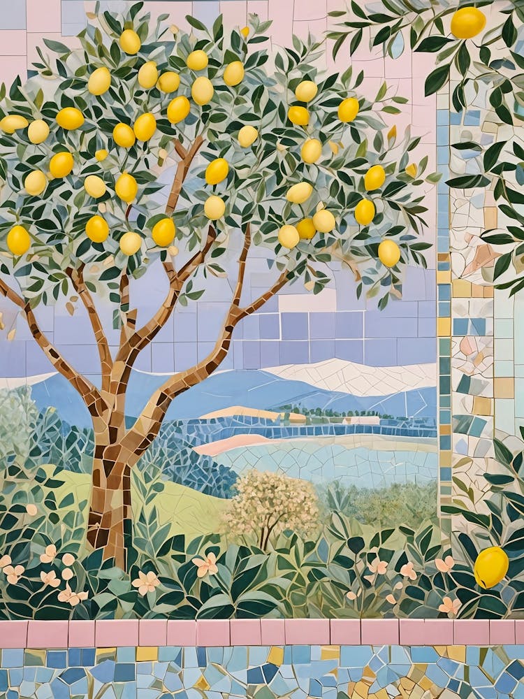 Mosaic Of A Lemon Tree