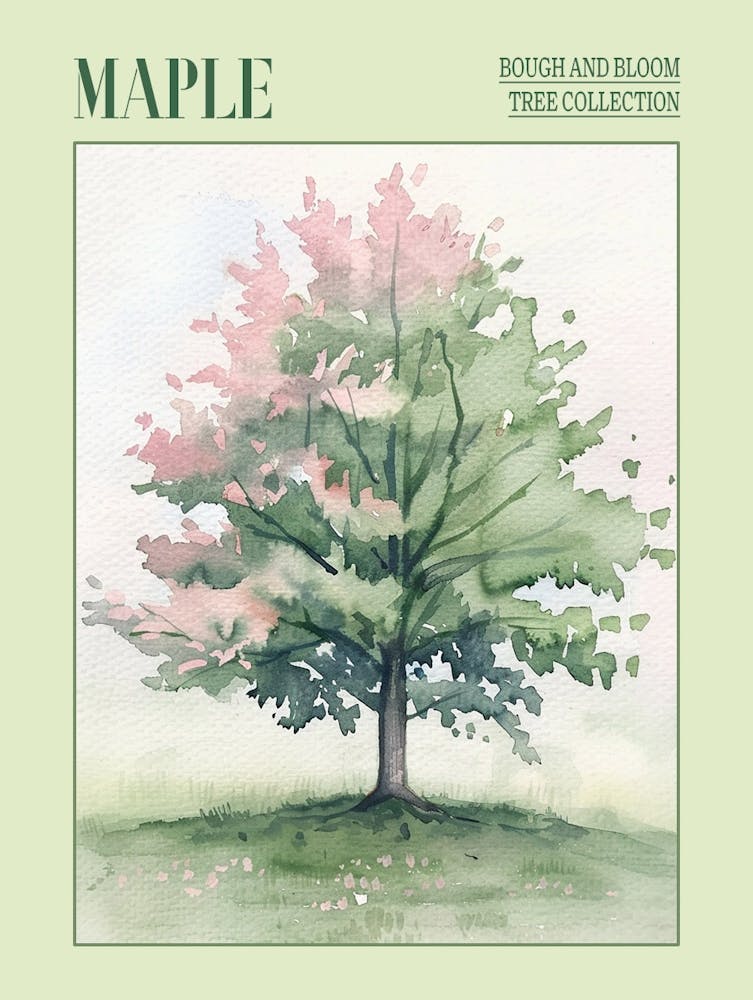 Maple Tree Atmospheric Watercolour Painting 1 Poster
