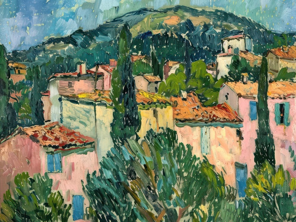 Rustic Romance Painting Inspired By Paul Cezanne