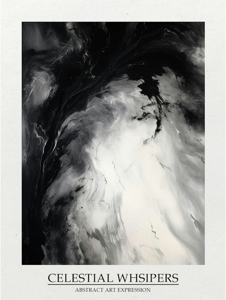Celestial Whsipers Abstract Black And White 1 Poster