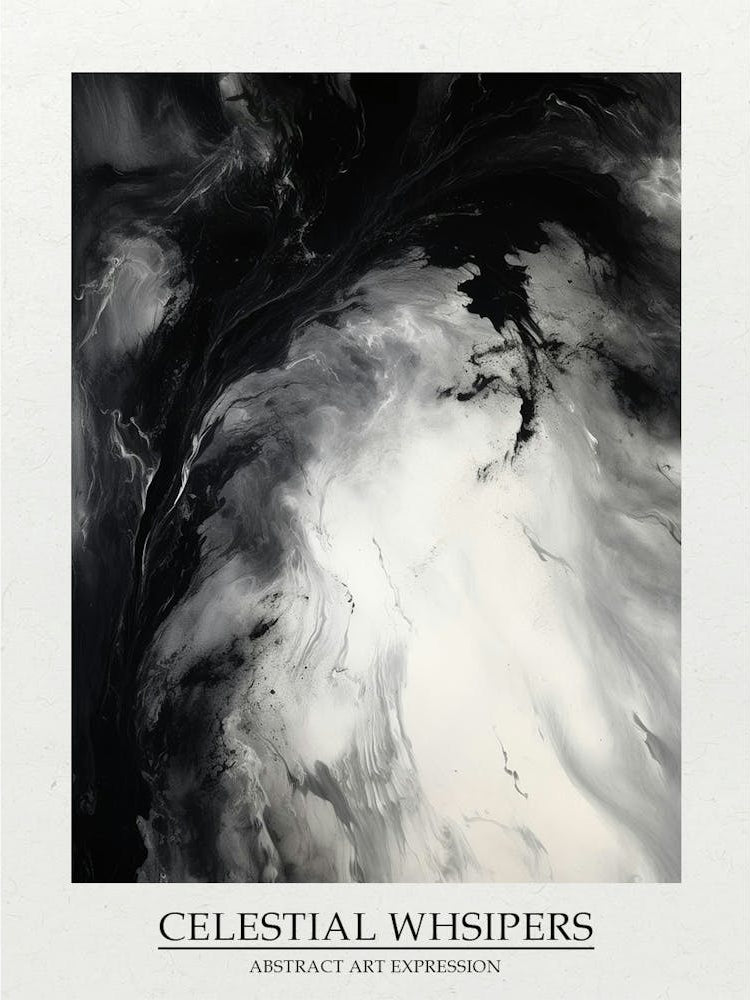 Celestial Whsipers Abstract Black And White 1 Poster