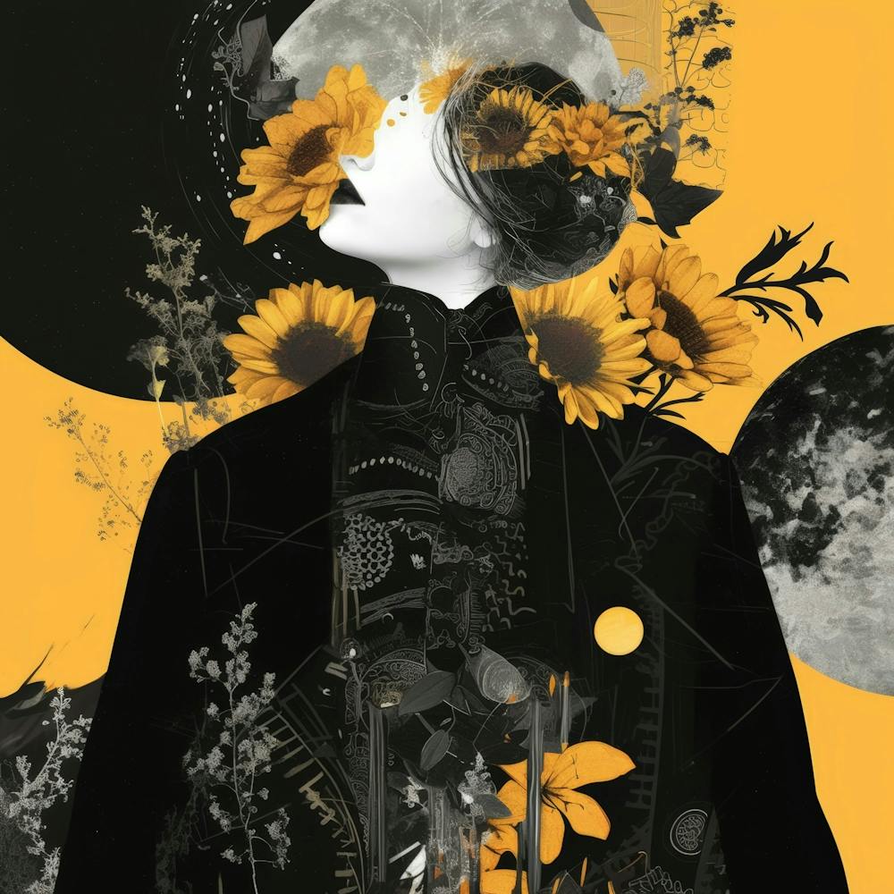 Woman With Sunflowers