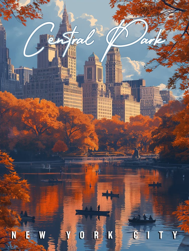 Autumn Serenity: Central Park NYC Fall Poster